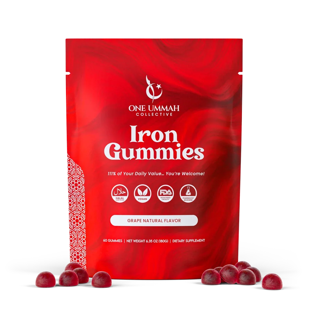 One Ummah Collective Iron Gummies pouch, grape natural flavor